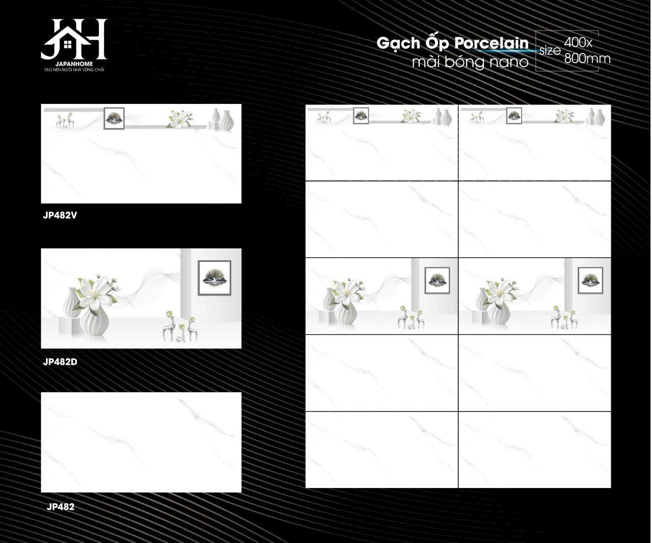 Gạch Ôp Tường 40x80cm thân-viền 482-5773