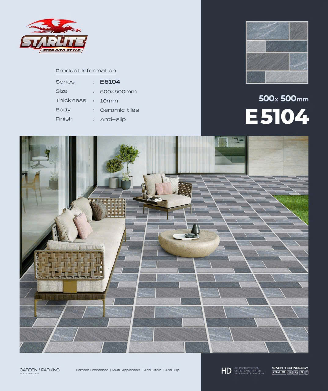 Gạch Lát Sân Vườn 50x50cm -5156