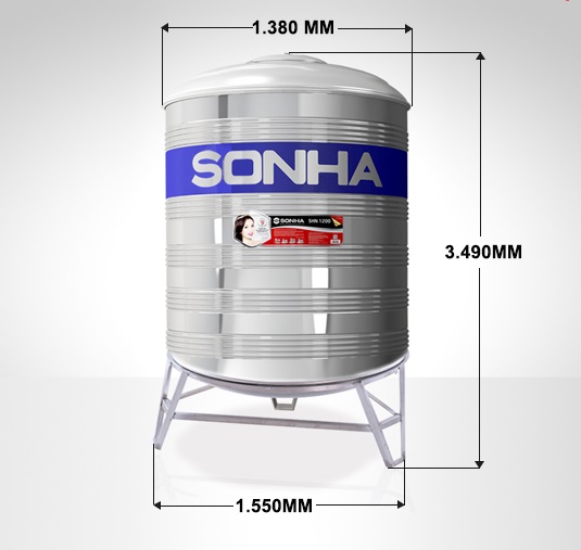 Bồn nước Sơn Hà Đứng 1000 Lít (đã bao gồm chân)-2617