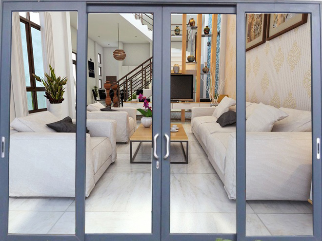 Cửa đi nhôm kính XingFa Việt Nam mở trượt lùa-2855