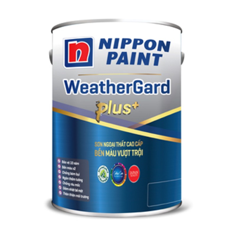 Sơn nước Nippon WEATHERGARD Plus+  ngoại thất 5 Lít-2594