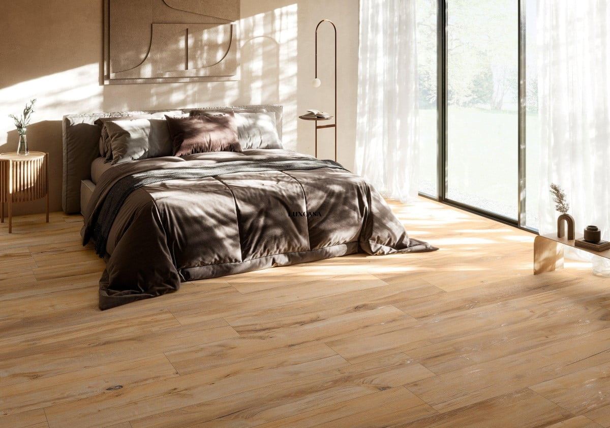 Gạch lát nền vân gỗ tại chợ gạch